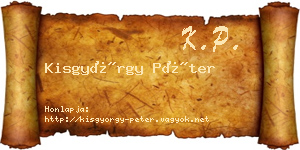 Kisgyörgy Péter névjegykártya